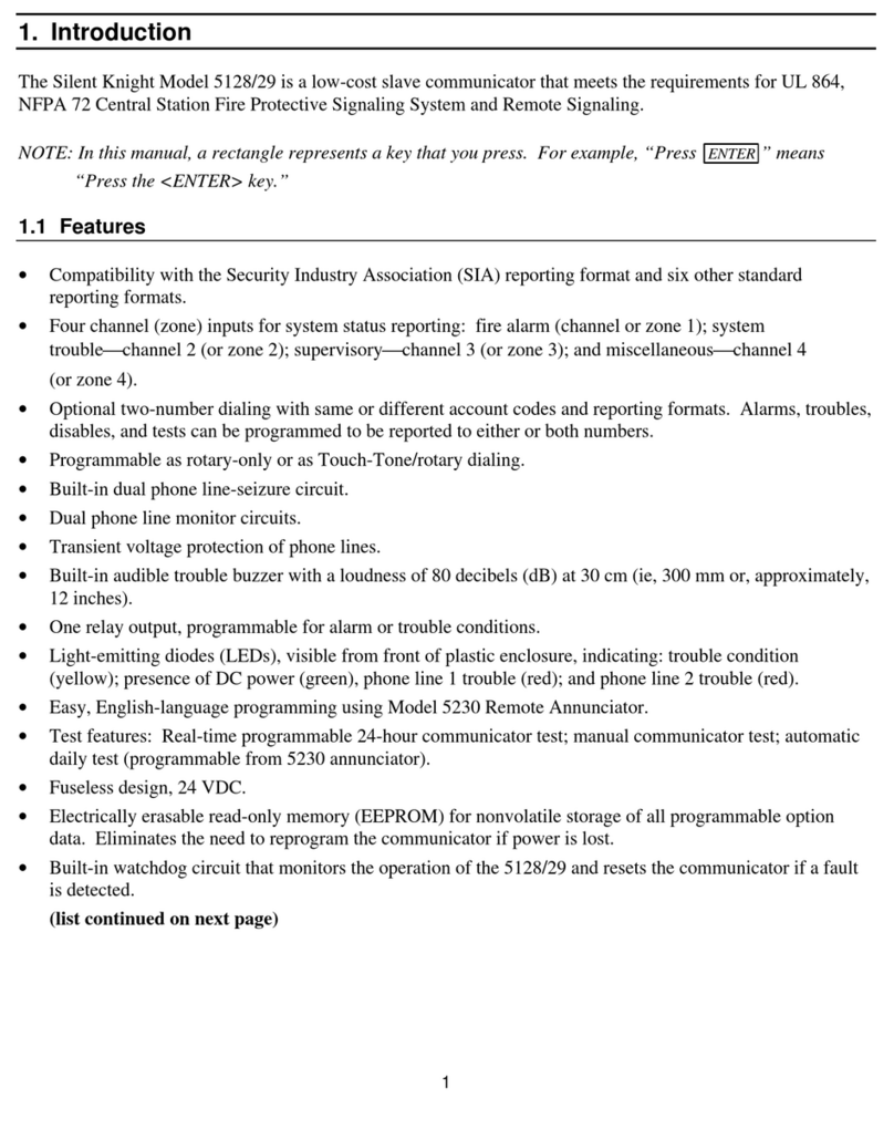 SILENT KNIGHT 5128 User manual