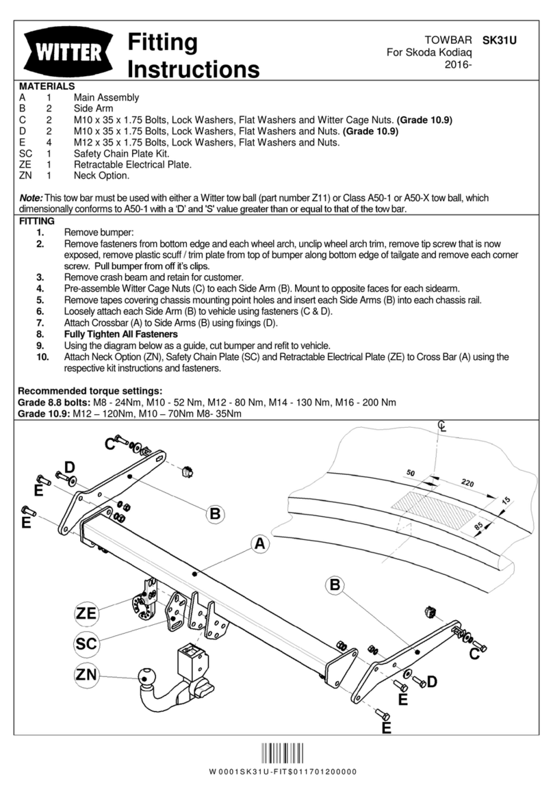 Witter Towbar Systems SK31U Fitting instructions Witter Towbar Systems SK31U Fitting instructions