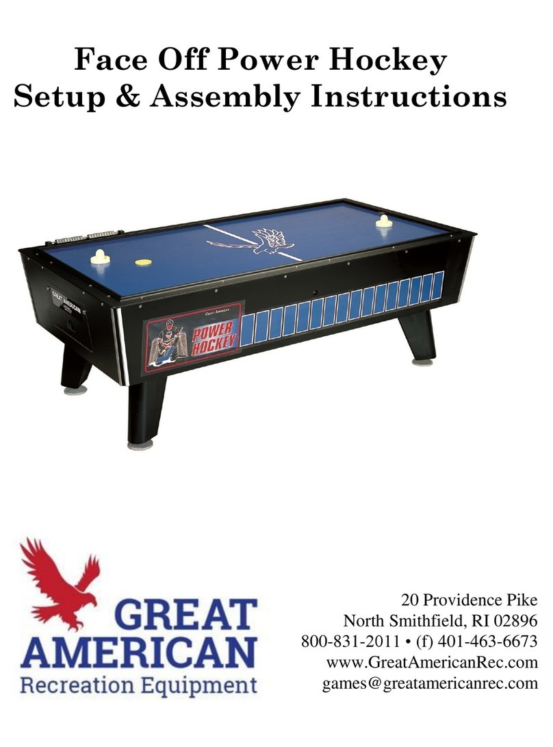 Great American Recreation Face Off Power Hockey Table Setup and Assembly Manual