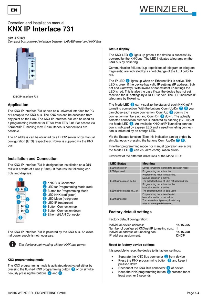 Weinzierl KNX IP Interface 731 Operation and installation manual