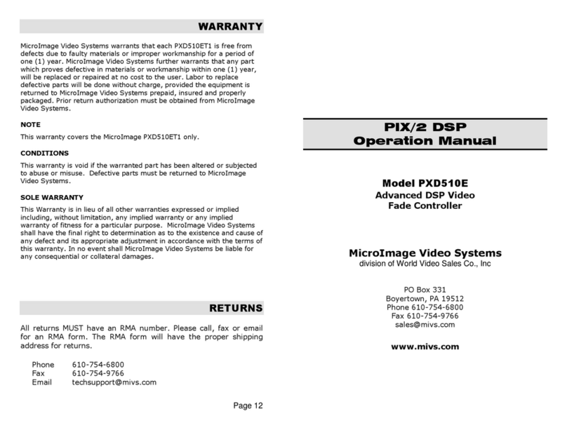 MicroImage Video Systems PXD510E Operation manual