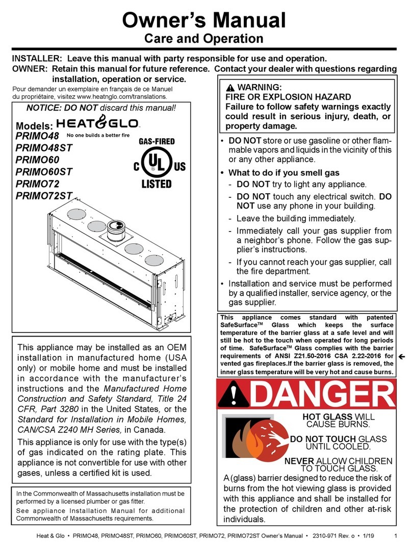 Heat & Glo PRIMO48 User manual