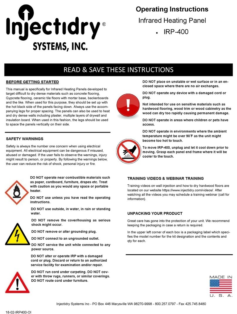 Injectidry Systems IRP-400 operating instructions Injectidry Systems IRP-400 operating instructions