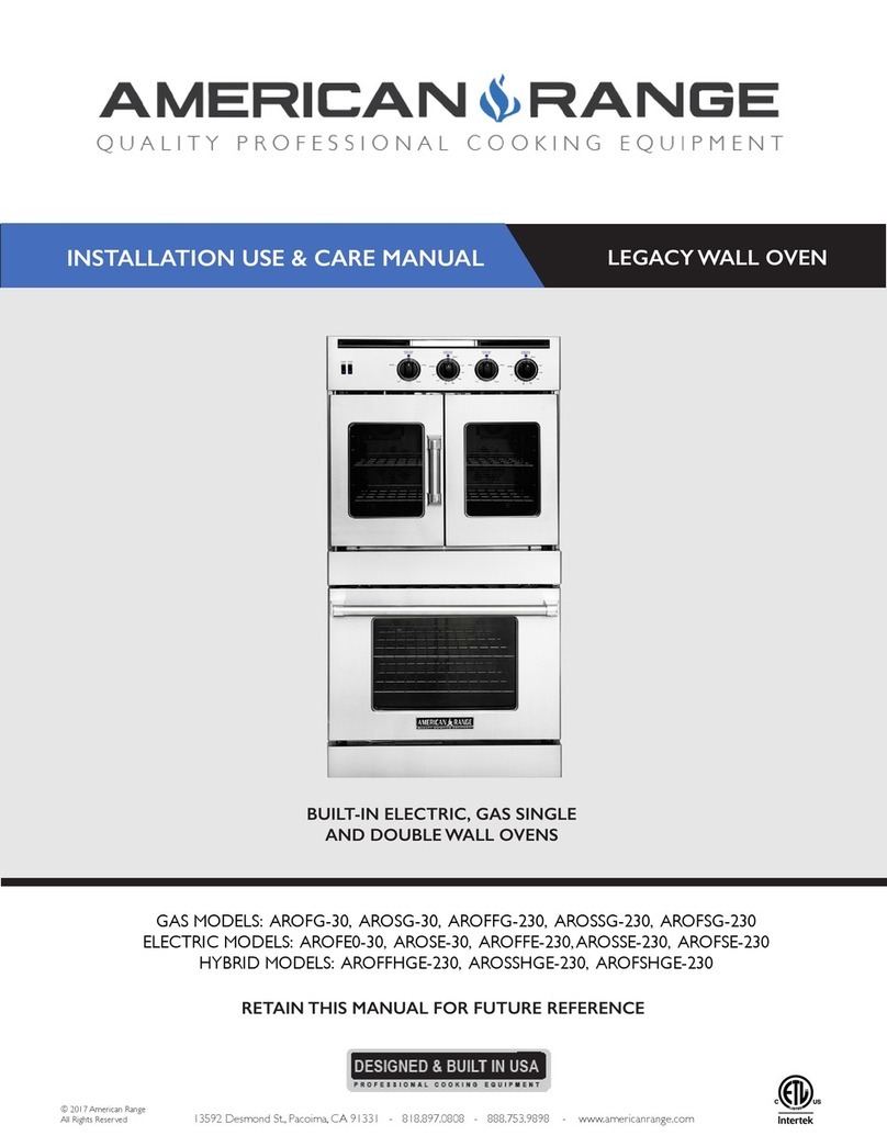 American Range AROFG-30 Installation, use & care manual