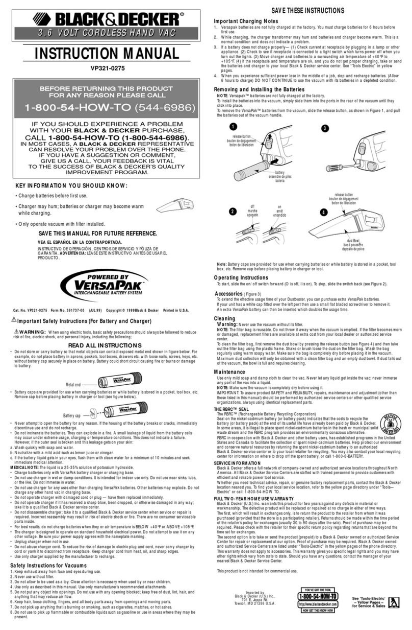 Black & Decker VP321-0275 instruction manual