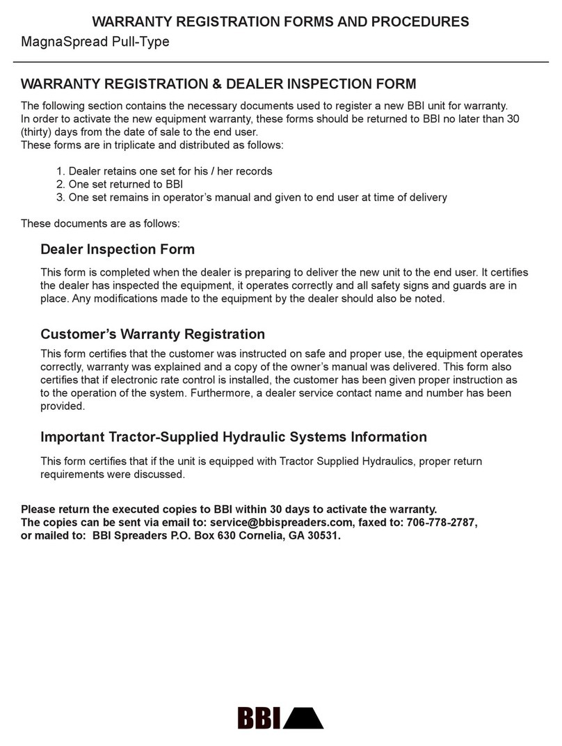 BBI MagnaSpread Pull Type Operator's manual