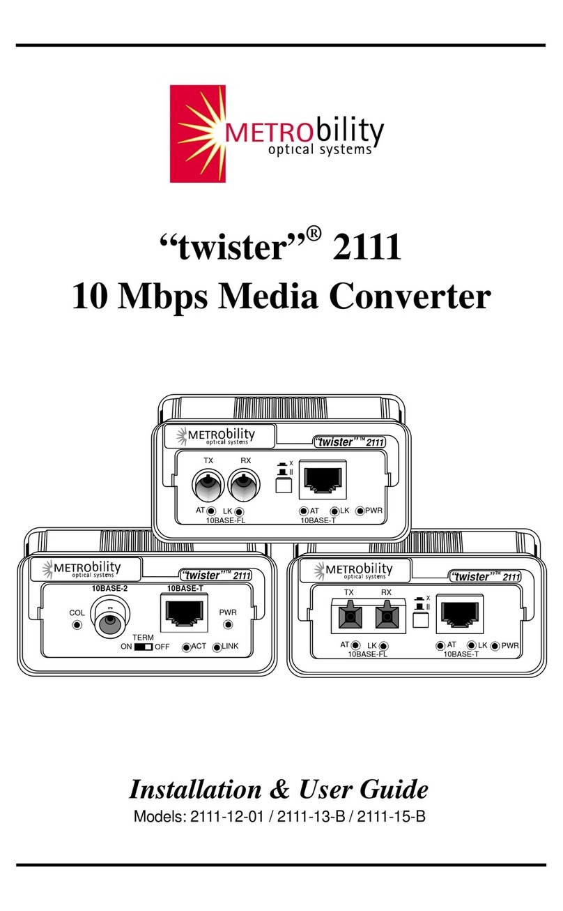 METRObility Optical Systems twister 2111 Installation & user guide