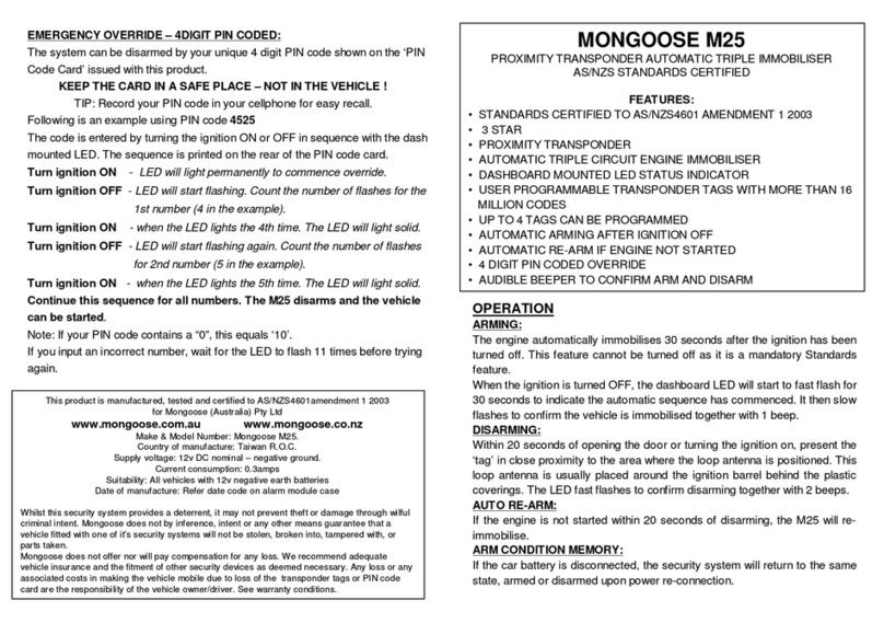 Mongoose M25 User manual