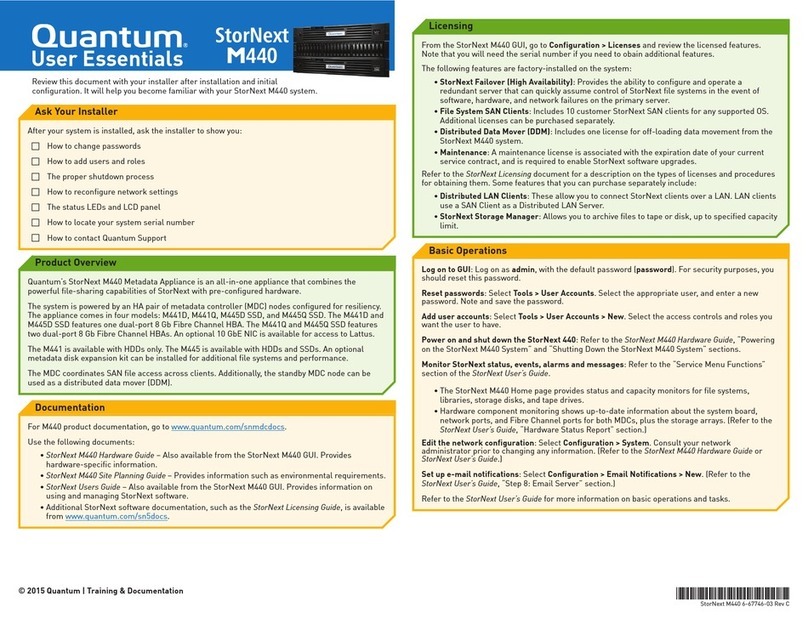 Quantum StorNext M440 User manual