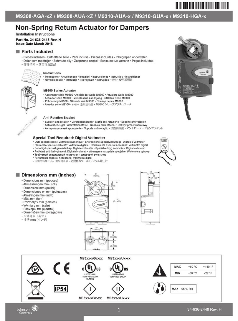 Johnson Controls M9308-AGA-xZ series User manual Johnson Controls M9308-AGA-xZ series User manual