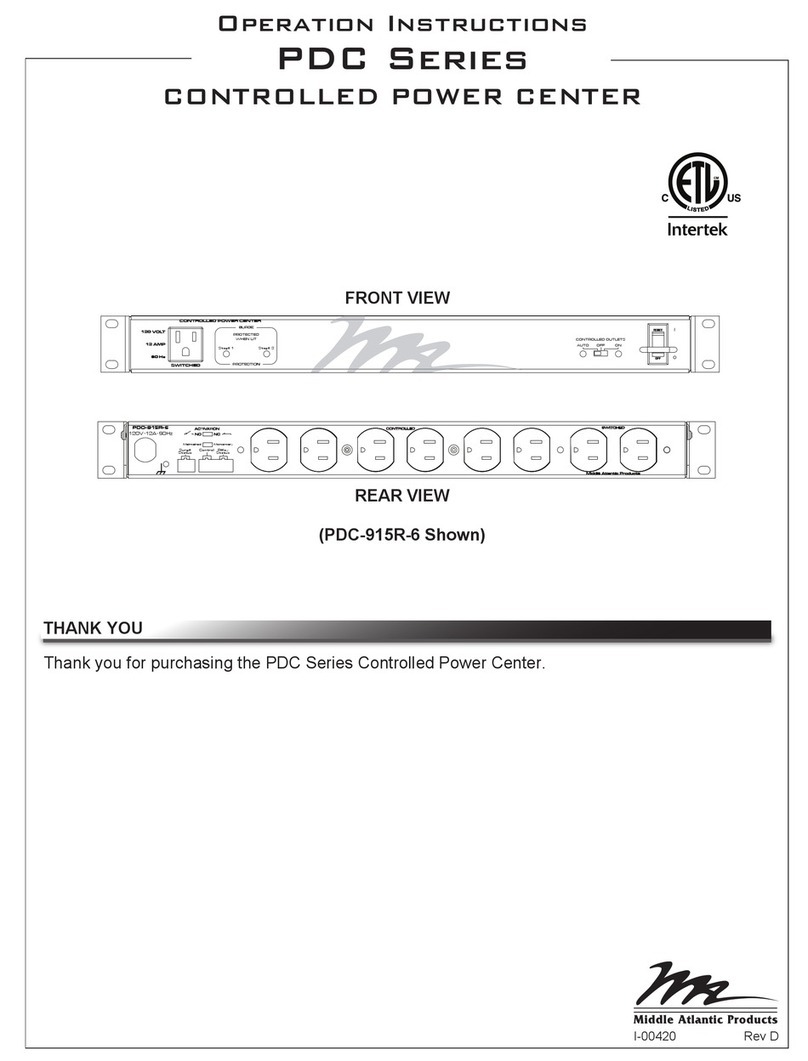 Middle Atlantic Products PDC Series Operation instructions