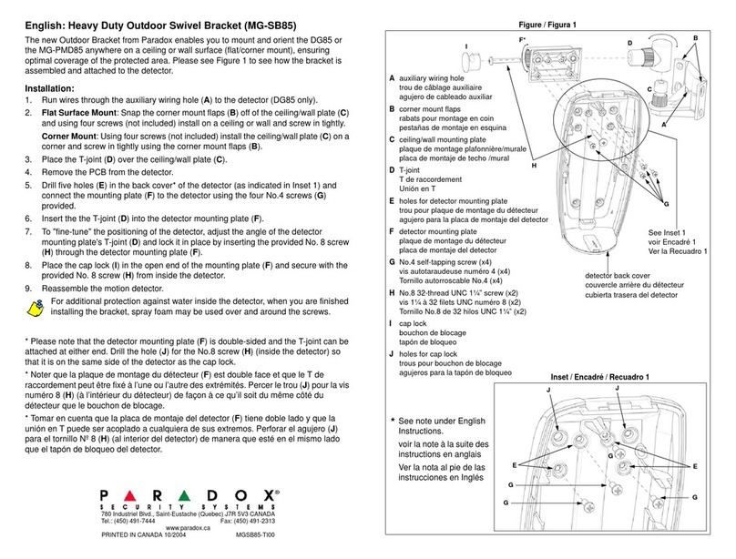 Paradox MG-SB85 Installation