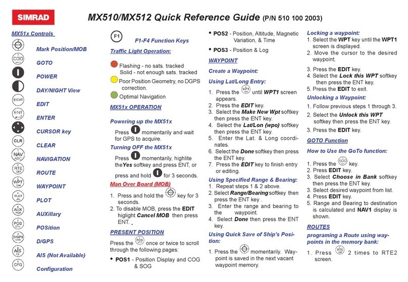 Simrad MX510 Quick reference guide