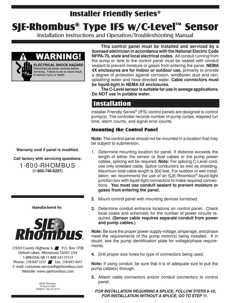 SJE Rhombus Installer Friendly Series Installation Instructions and Operation/Troubleshooting Manual SJE Rhombus Installer Friendly Series Installation Instructions and Operation/Troubleshooting Manual