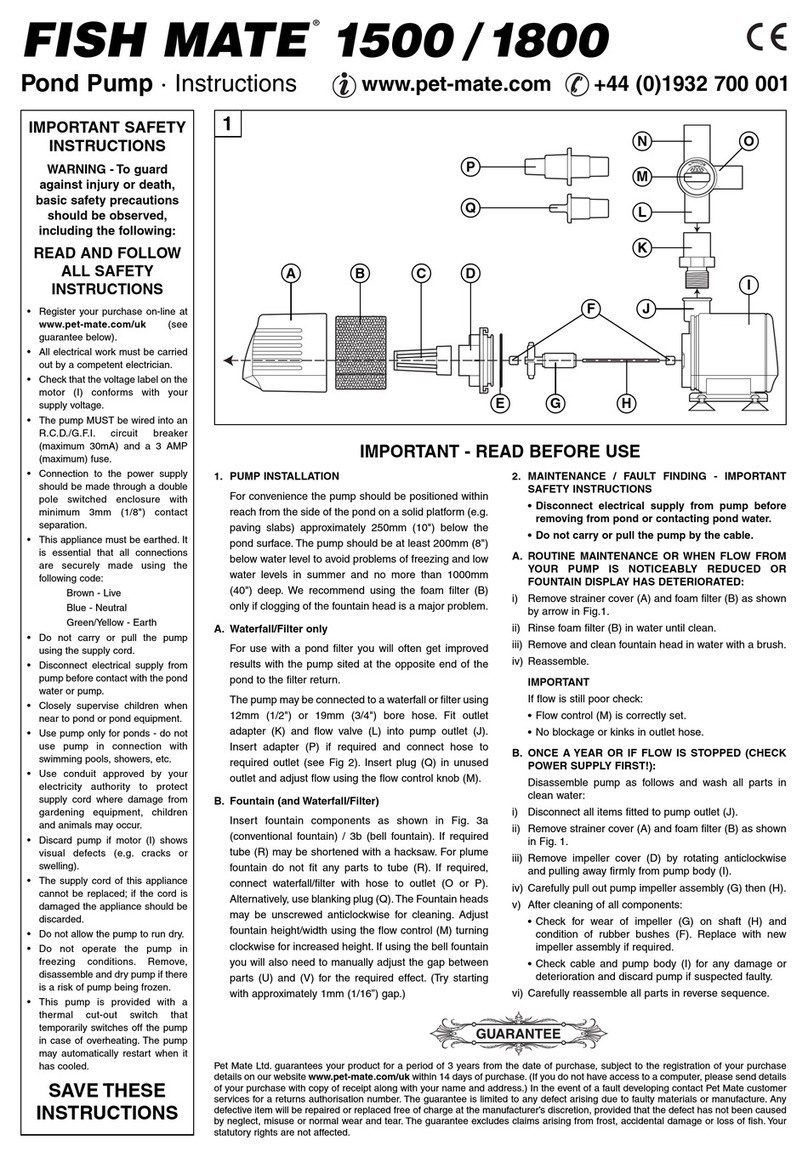 Petmate FISH MATE 1800 instruction manual
