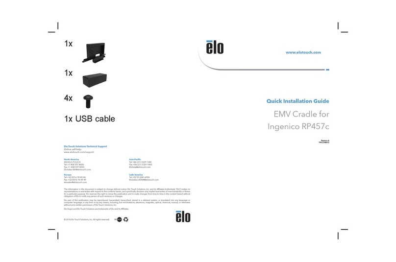 Elo TouchSystems EMV Cradle for Ingenico RP457c Quick installation guide