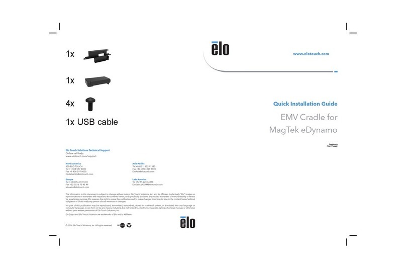 Elo TouchSystems EMV Cradle for MagTek eDynamo Installation guides