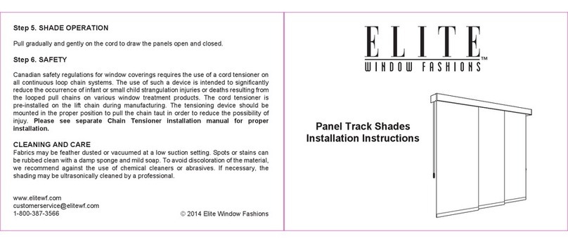 Elite Window Fashions Panel Track Shades Installation instructions manual