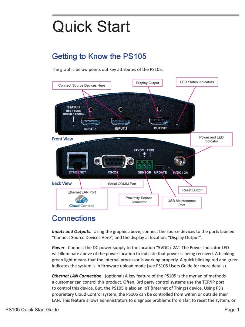 Presentation Switchers PS105 Operating and maintenance instructions