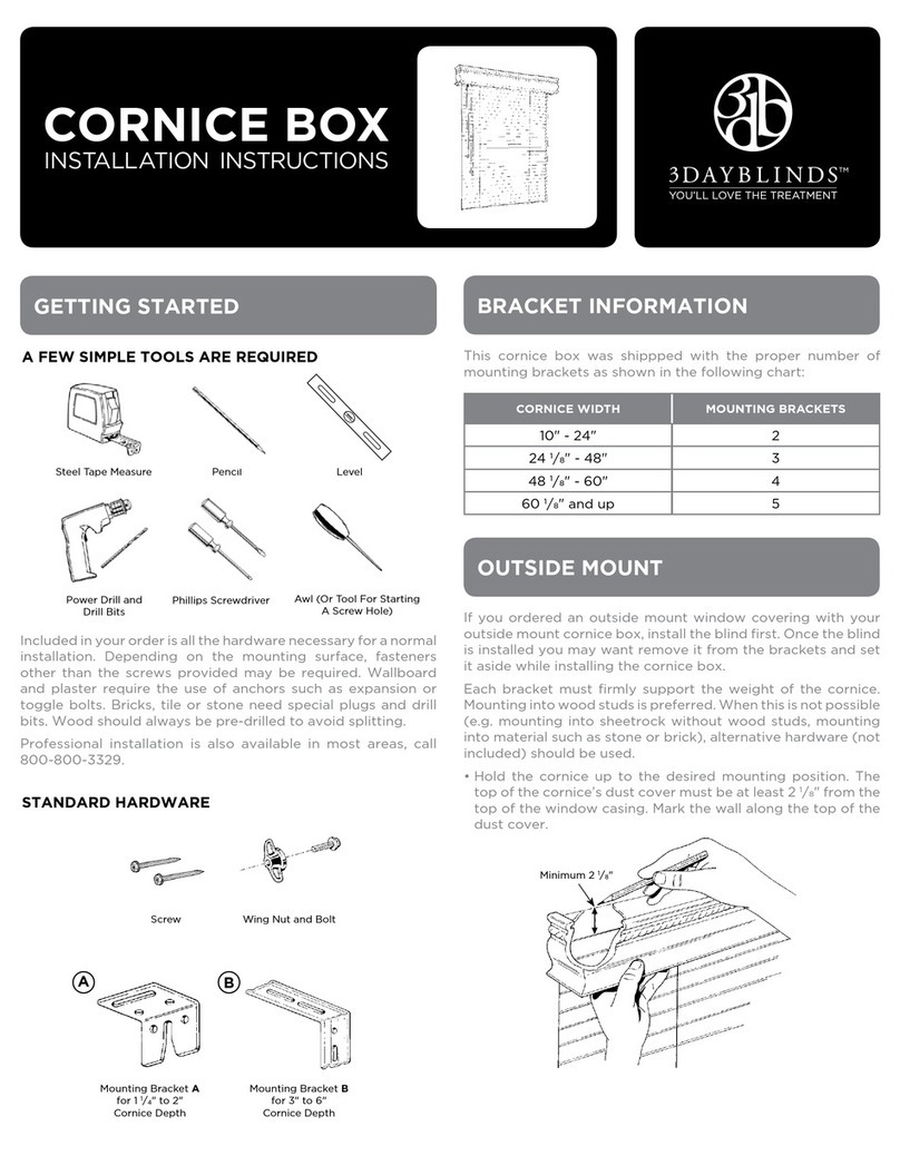 3 Day Blinds Cornice Box Service manual