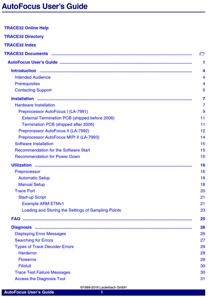 Lauterbach AutoFocus user guide Lauterbach AutoFocus user guide