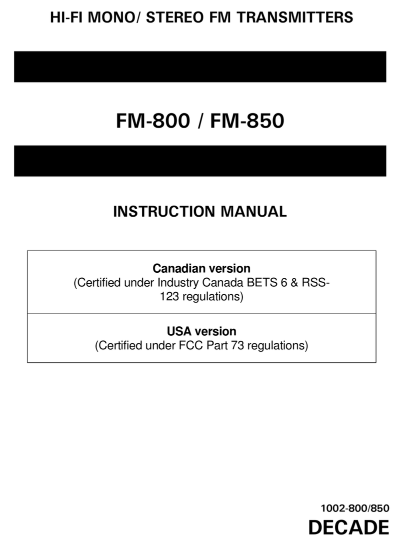 Decade FM-800 instruction manual