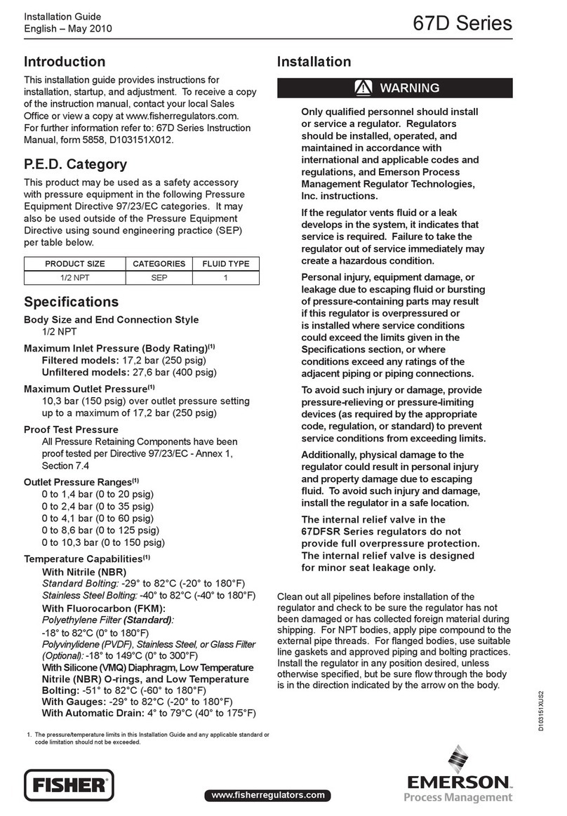Emerson Fisher 67DFSR installation guide