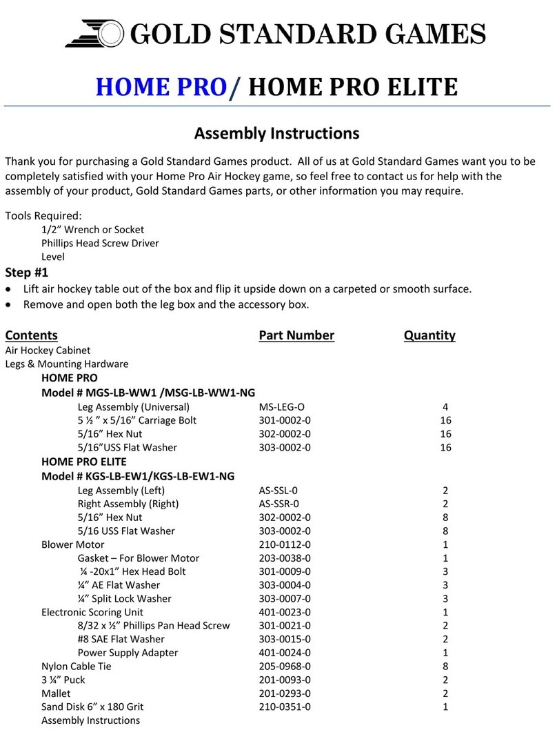 Gold Standard Games HOME PRO Assembly instructions