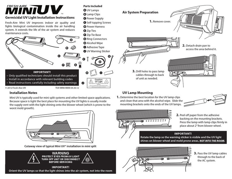 Fresh-Aire MINI UV installation instructions