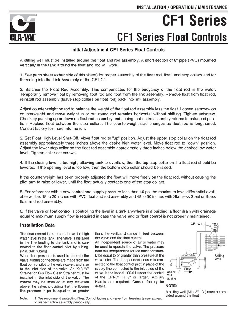 CLA-VAL CF1 Series Owner's manual