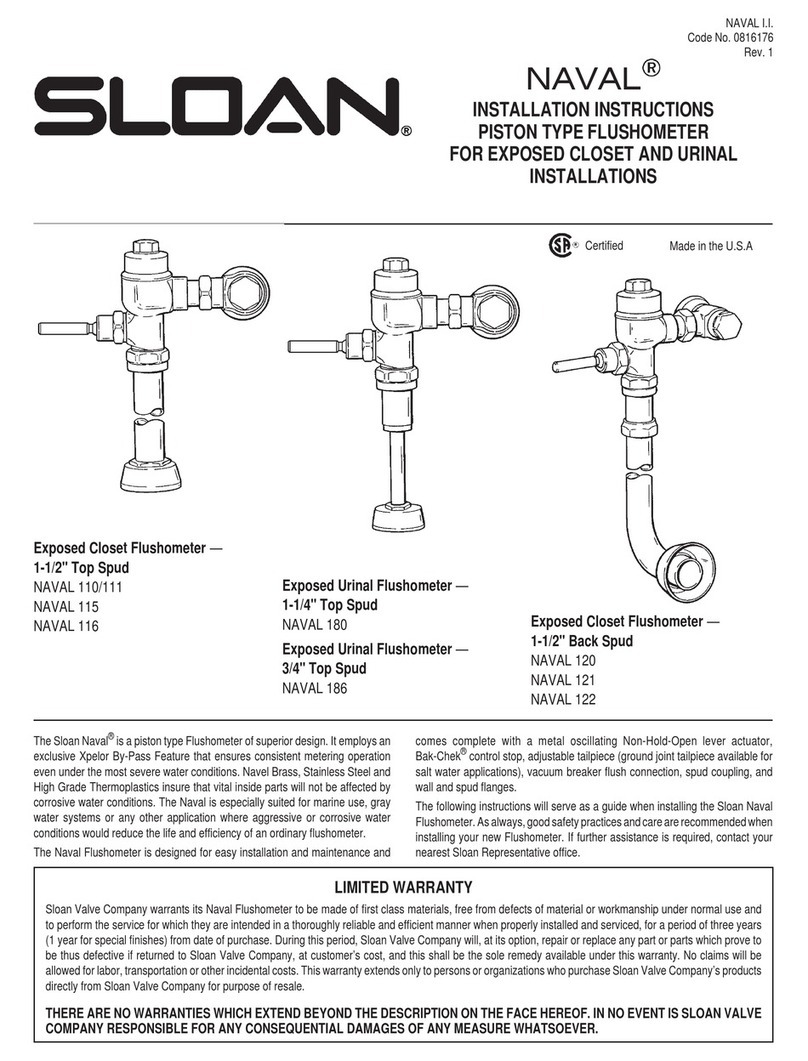 Sloan NAVAL 110 installation instructions