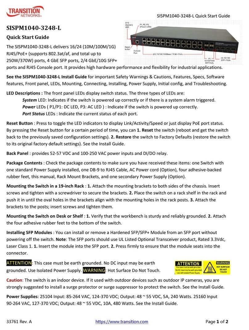 Transition Networks SISPM1040-3248-L Operating and maintenance instructions
