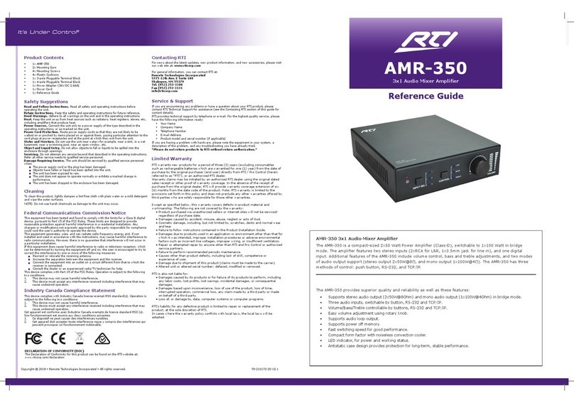 RTI AMR-350 User manual RTI AMR-350 User manual