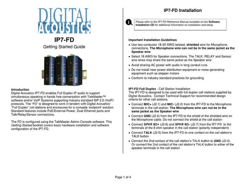 Digital Acoustics IP7-FD Getting started guide