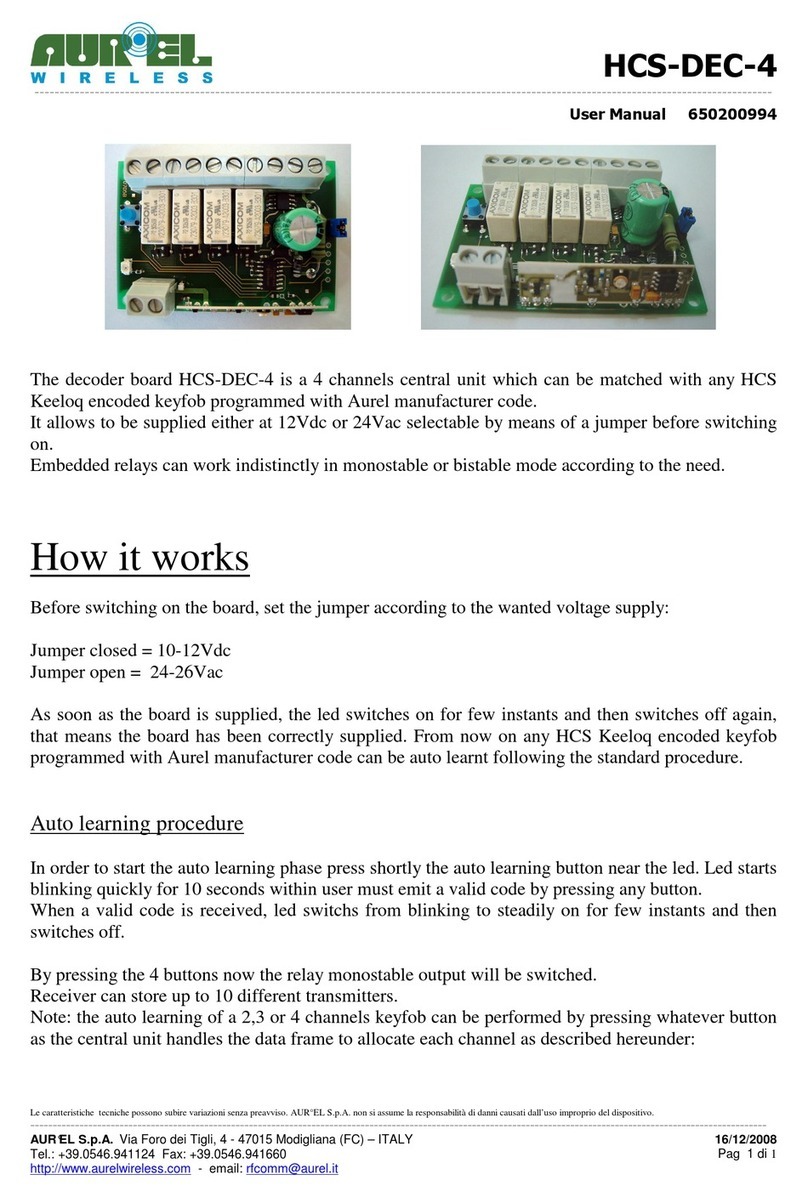 AUREL HCS-DEC-4 user manual