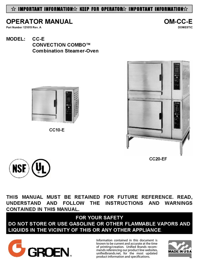 Groen CONVECTION COMBO CC-E series User manual