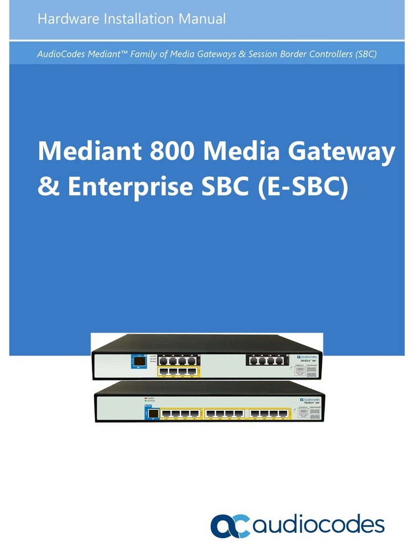 AudioCodes Mediant 800B Hardware installation manual