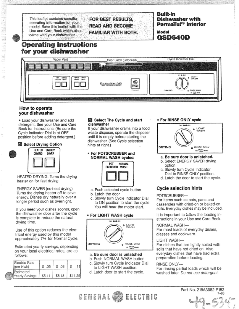GE GSD640D User manual