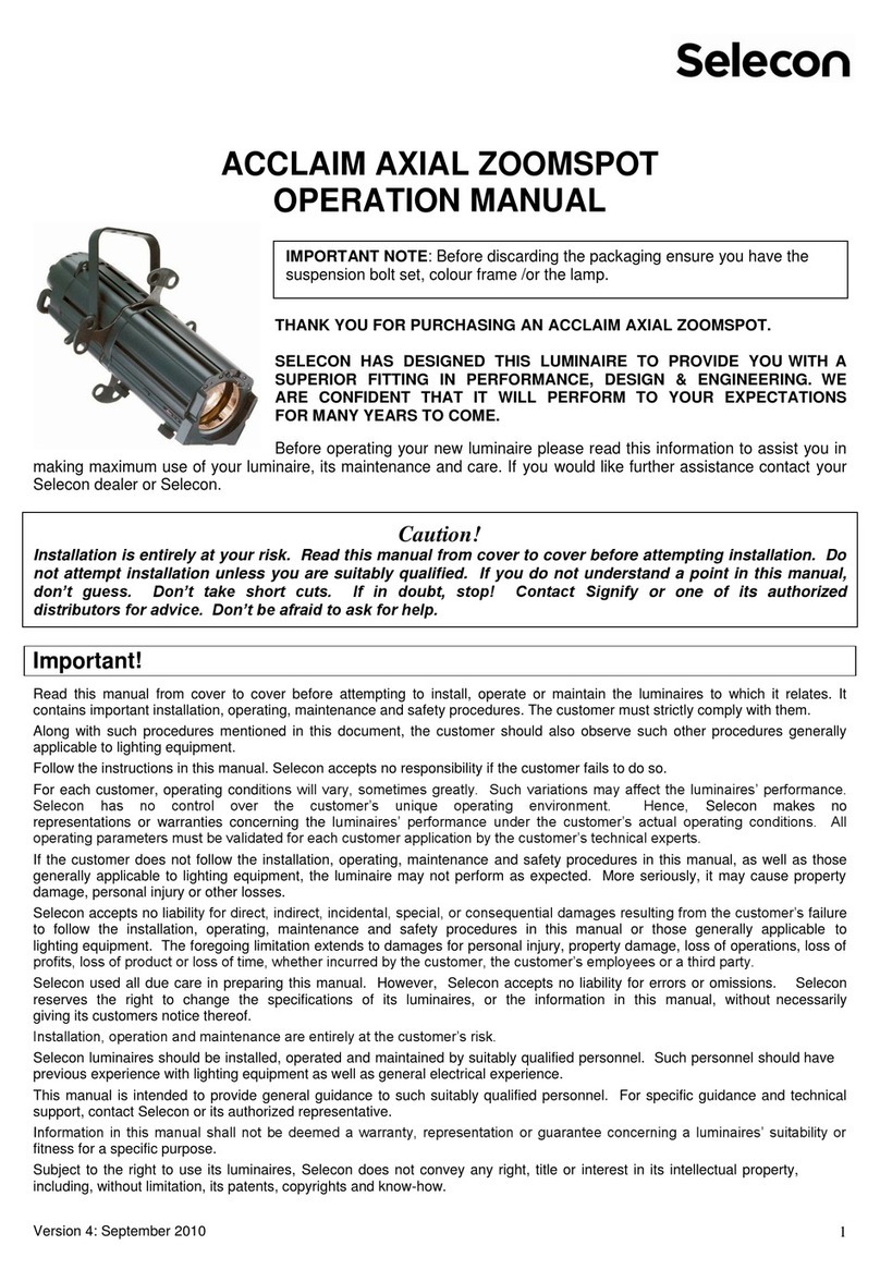 Selecon ACCLAIM AXIAL ZOOMSPOT Operation manual