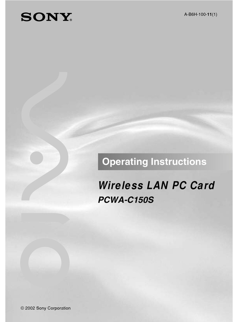 Sony PCWA-C150S - Wireless Lan Pc Card operating instructions