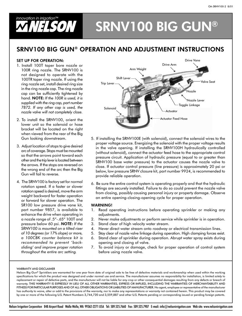 Nelson SRNV100 operating instructions
