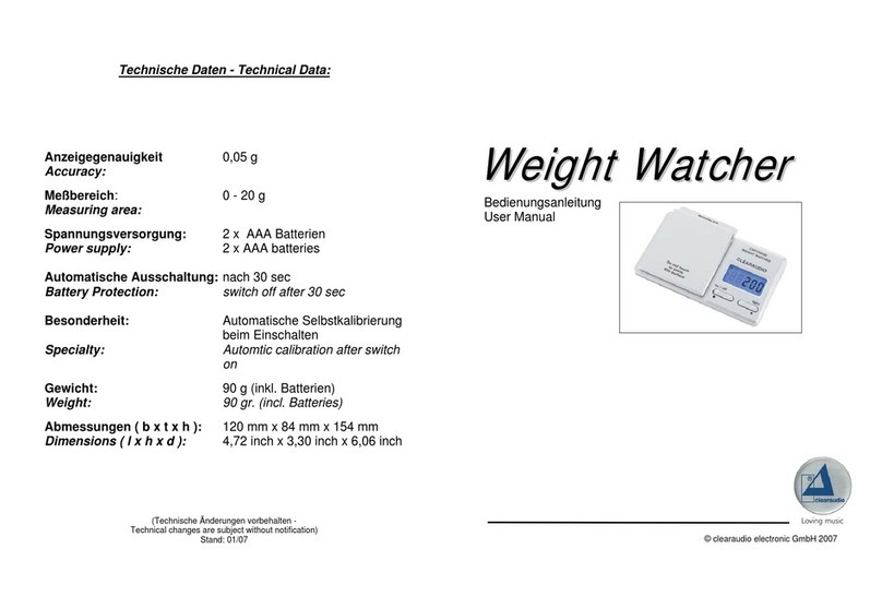 Clearaudio Weight Watcher user manual