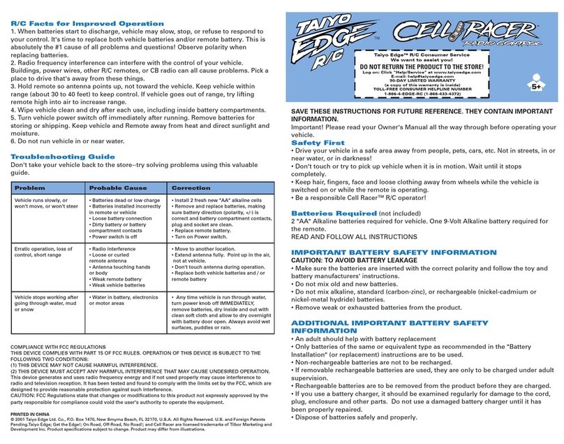Taiyo Edge R/C Cell Racer user manual