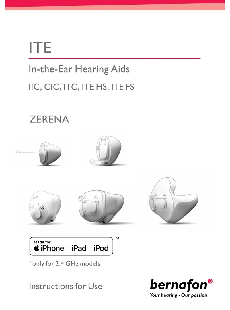 Bernafon Zerena Series Instructions for use