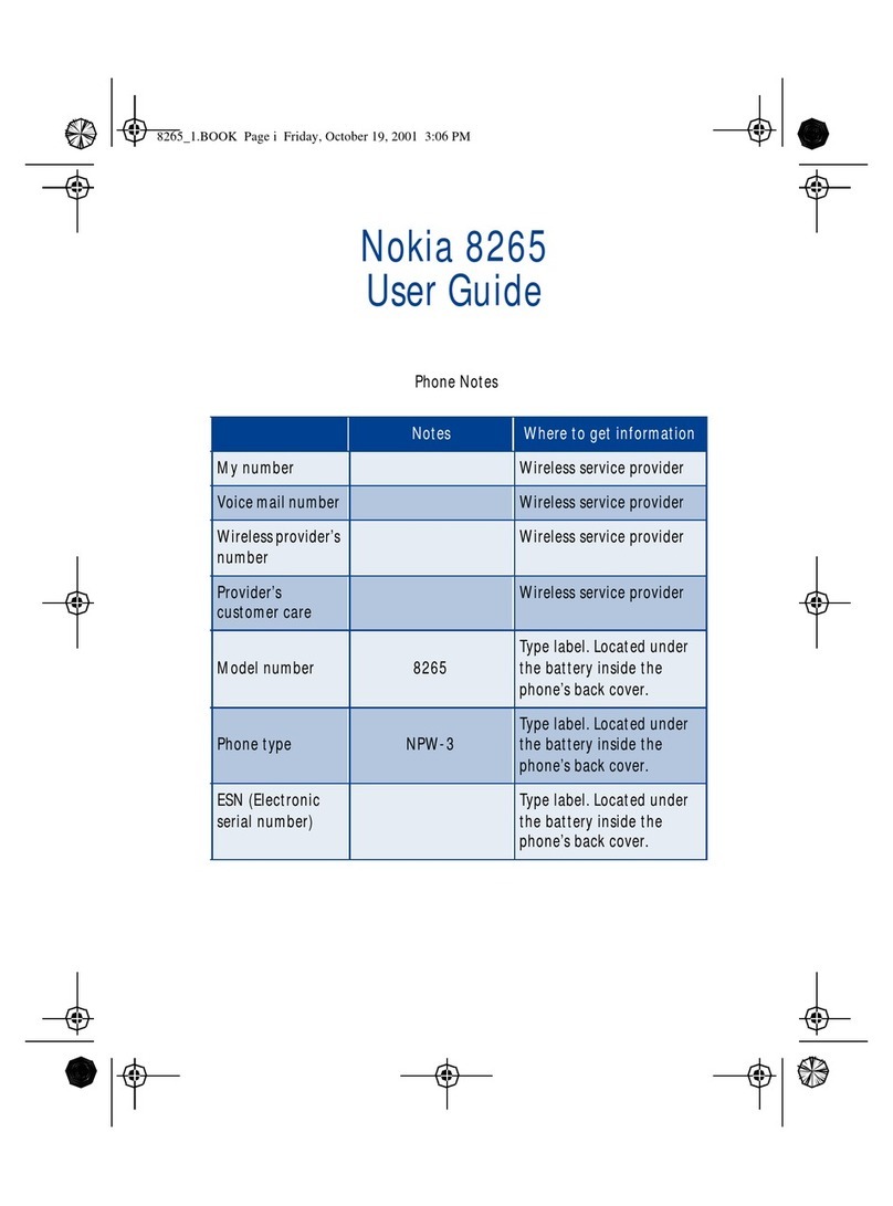 Nokia 8265 - Cell Phone - AMPS User manual