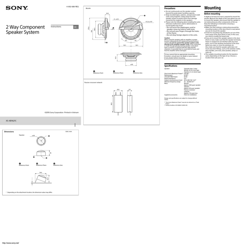 Sony XS-XB1621C User manual Sony XS-XB1621C User manual
