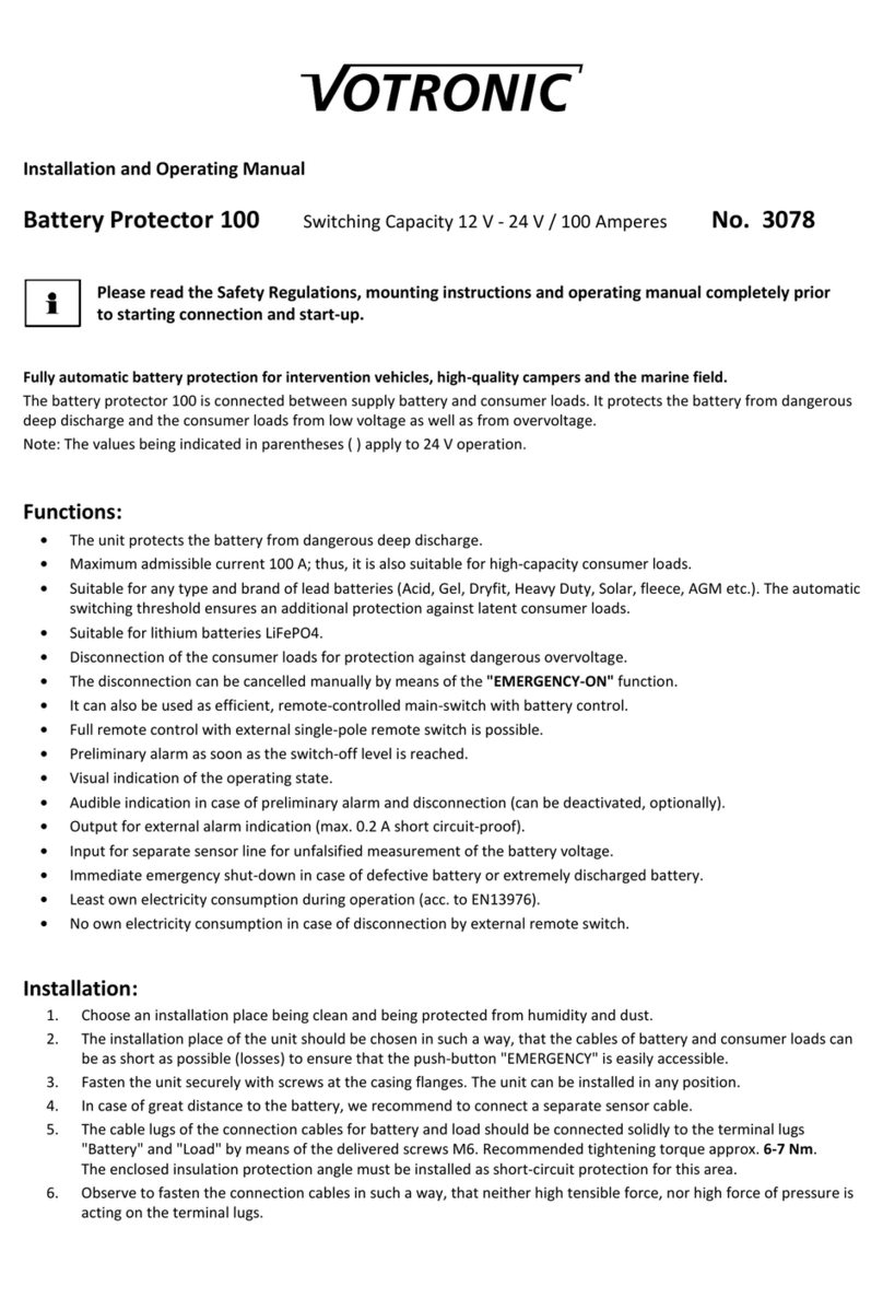 Votronic Battery Protector 100 User manual