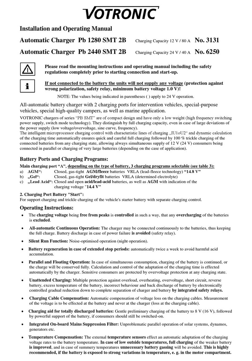 Votronic Pb 1280 SMT 2B Installation and operating manual