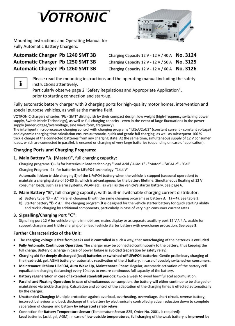 Votronic Pb 1240 Mounting instruction and operating manual Votronic Pb 1240 Mounting instruction and operating manual