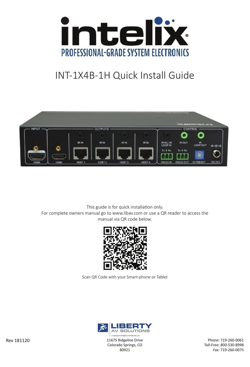 Intelix INT-1X4B-1H Quick install guide